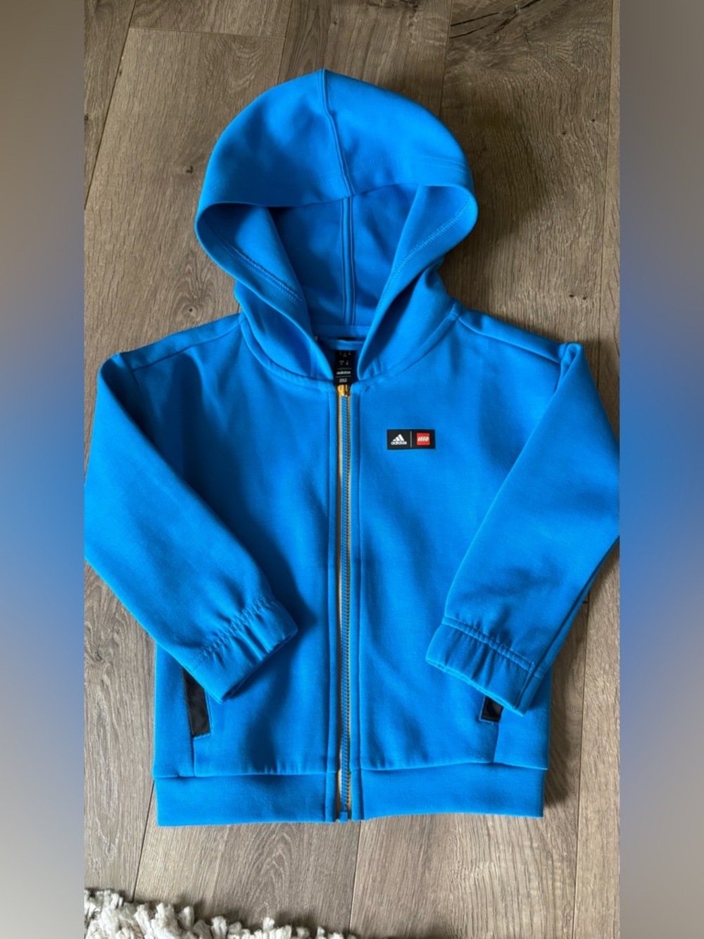 adidas x LEGO - Toddler Bright Blue Full-Zip Hoodie with Logo Patch